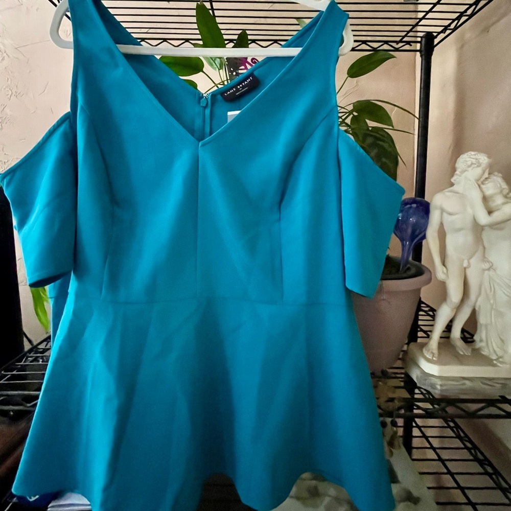 Lane Bryant Vibrant Blue Cold Shoulder Tunic